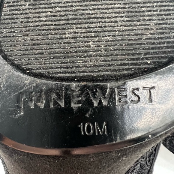 Nine West Black Kindly Peep Toe Lace Slingback Heeled Sandals Size 10 Women’s - Picture 2 of 9